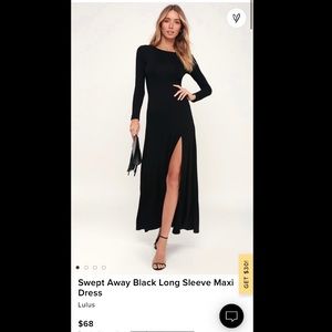 Lulu’s Black Long Sleeve Maxi Dress